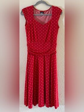 Retrolicious, large, red polka dot bombshell dress